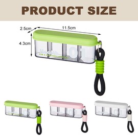 kiptyg 4-Fach Pillenbox für unterwegs,3 Stück Kompakter Medikamenten-Organizer mit sicherem Verschluss – Tragbare Tablettenbox für Vitamine, Nahrungsergänzungsmittel Tagesmedikamente