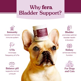Bladder Support Cat and Dog Supplement, Urinary Tract and Kidney Health Supplement with D Mannose, Marshmallow Root, and Stinging Nettle Root - Fera Pet Organics