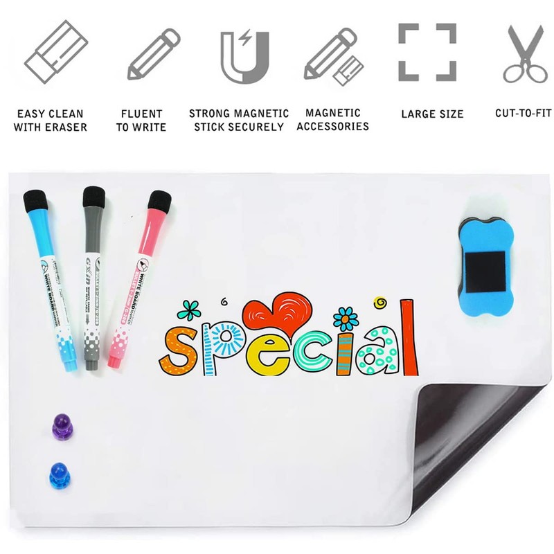 2 Pack Magnetic Portable Fridge Dry Erase Whiteboard Home Kitchen