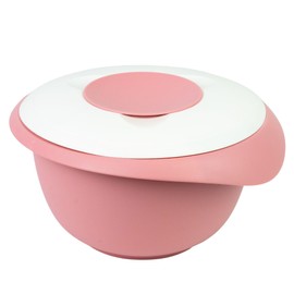 Westmark Mixing / Baking Bowl with Two-Part Lid, 2.5 L, with Spout, Plastic, Pink/White, 3153227P