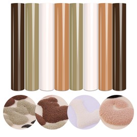 Tintnut Skin Tone Puff Vinyl Heat Transfer - 8 Sheets 12 x 10 inches 3D Puffy Heat Transfer Vinyl Foaming Nude Brown HTV Iron on Vinyl for T-Shirts DIY Compatible with Cricut or Silhoutte Cameo