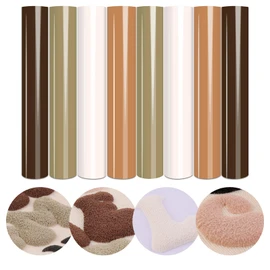 Tintnut Skin Tone Puff Vinyl Heat Transfer - 8 Sheets 12 x 10 inches 3D Puffy Heat Transfer Vinyl Foaming Nude Brown HTV Iron on Vinyl for T-Shirts DIY Compatible with Cricut or Silhoutte Cameo