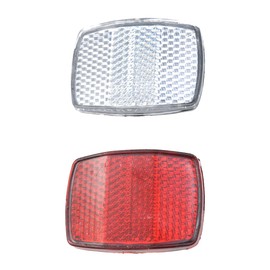 Lovelysp Bike Front and Rear Reflectors Bike Safety Warning Reflectors Handlebar and Seatpost Bicycle Reflectors Kit Red and White -2PCS