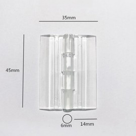 Hufopik 6 Pcs Acrylic Hinges Self Adhesive Clear Small Hinges Plastic Transparent Continuous Piano Hinge Folding Hinge Tools for Cabinet Drawer Furniture DIY Display Stand 45x35 mm
