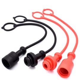 (4 Pack) HD Switch Hydraulic Coupler Blk/Red Dust Cap & Plug Set fits Kubota LA181 LA203 LA210 LA211 LA243 LA271 LA301 LA302 LA304 LA350 LA351 LA352 LA364 LA401 LA402 LA403 LA434 LA463 LA504 LA534