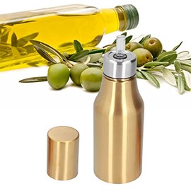 HISEEINLABEL Stainless Steel Olive Oil Dispenser 500ML Leak Proof Dust Proof Kitchen Olive Oil Decanter