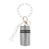 AUSYVEUS Silver Lipstick Case Beaded Keychain Mini Lipstick Organizer Leather
