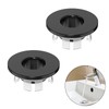 2PCS Black Overflow Ring,Sink Overflow Cover,Bath Overflow Cover Replacement Round