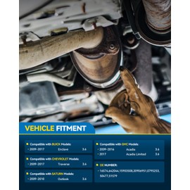 PHILTOP Rear Catalytic Converter Kit Compatible With Chevy, 2009-2017 Traverse/Enclave 3.6L, 2009-2016 Acadia 3.6L, 2017 Acadia Limited 3.6L, 2009-2010 Outlook 3.6L OE Replace 16574 (EPA Compliant)