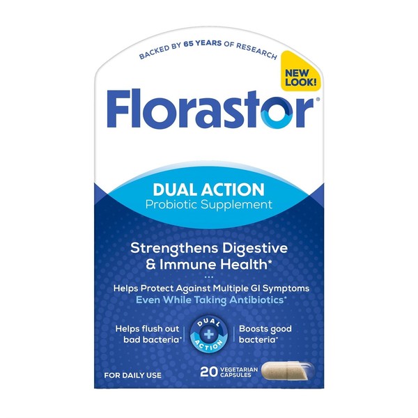 Florastor Dual Act Probiotic Vegetarian Capsules Biocodex 66825008820 BX OF