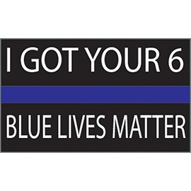 Rogue River Tactical Thin Blue Line - Lives Matter Flag Sticker 5x3'' Industrial Strength Vinyl Decal for Cars, Trucks, RV SUV's & Boats Support of Police and Law Enforcement Officers (I Got Your 6)
