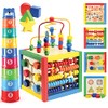 Wooden Activity Cube for Baby - 6 in-1 Baby Activity