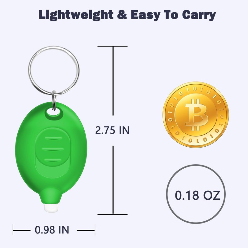 Daemson Mini LED Green Light Keychain Flashlight, Small Keychain Flashlight