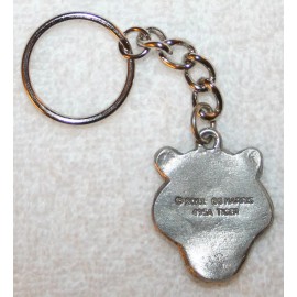 TIGER Head Fine Pewter Keychain Key Chain Ring USA Made