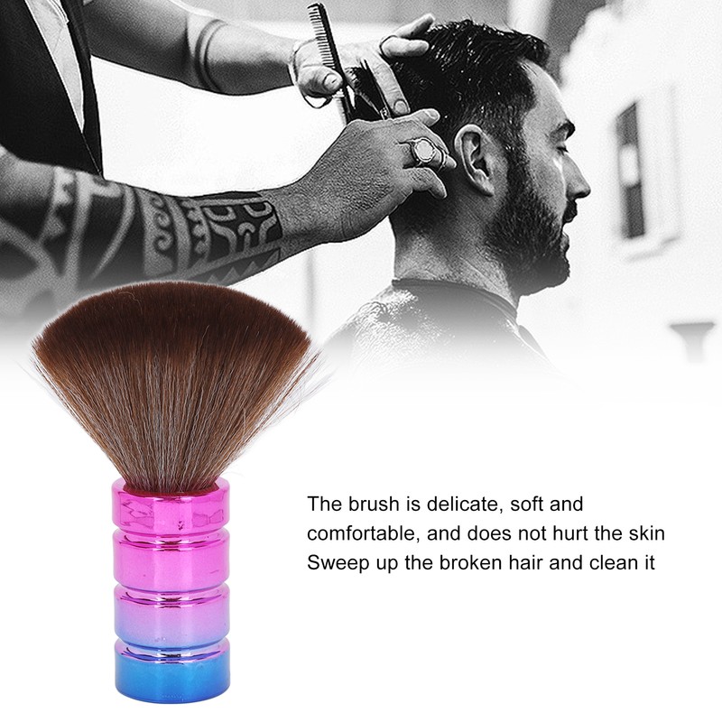 Neck Duster Brush Soft Nylon Bristles Electroplate Ergonomic Barber Hair