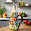 Windefun 18.26oz/540ml Ceramics Olive Oil Dispenser Bottle,Hand Painted Reliefs Oil