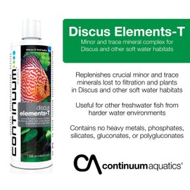 Continuum Aquatics Discus Elements-T - Minor & Trace Mineral Complex for Discus, Other Soft Water Species & Freshwater Fish, 500 ml