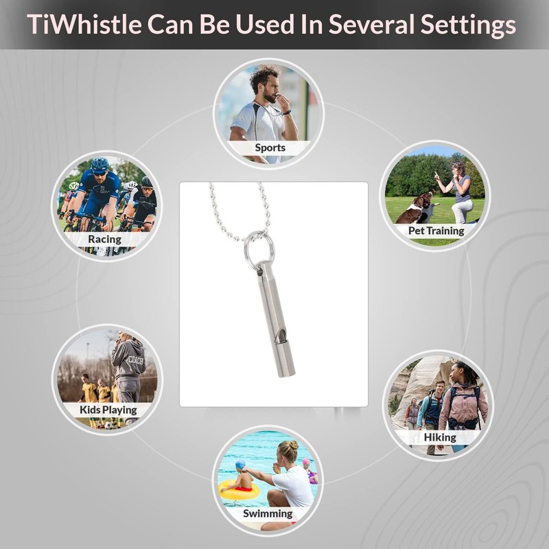 Outdoor Emergency Whistle Titanium Alloy EDC Whistle Pendant Necklace for
