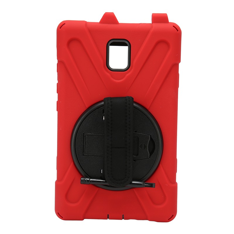 Tablet Case Silicone Hard PC Precise Cutouts Adjustable Strap Rotating