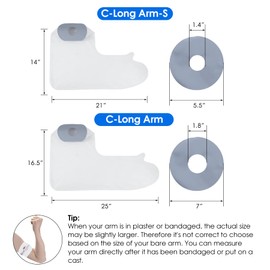 COMFYTHERA Waterproof Arm Cast Cover for Shower Wound Protector Bath Adult Watertight Cast Bag Showering for Surgery Bandage Broken Hand,Wrist,Finger, Elbow Reusable Durable (C-Long Arm-M)