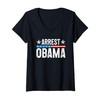 Womens Arrest Obama 2025 V-Neck T-Shirt