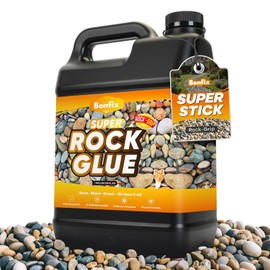 Rock Glue for Landscaping 1 Gallon- Super Stick Mulch Glue with Fast-Drying for Pebble&Pine Straw, Non-Toxic Gravel Binder for Outdoor Landscape Walkways, Yards, Driveways, Up to 2Years