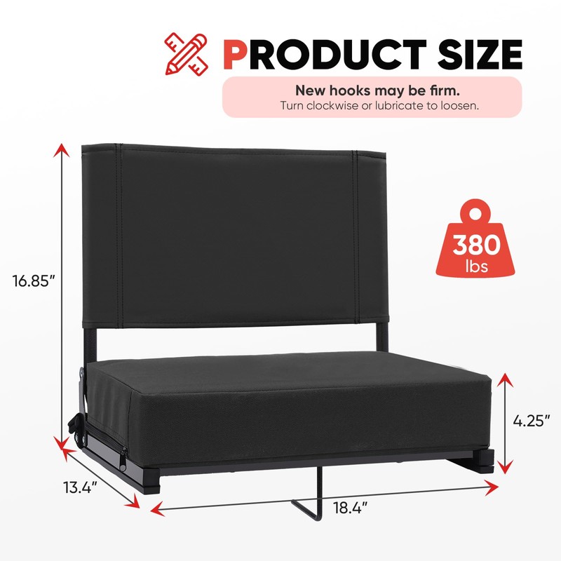 Stadium Seats with Back Support - Padded Portable Bleacher Seat