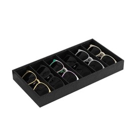Ausalivan Sunglass Organizer Tray,Eyeglass Storage for Multiple Glasses,Jewelry and Sunglasses Drawer Organizer (1, Carbon Fiber)