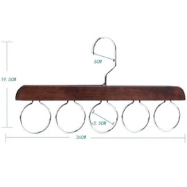 Ultra Light and Stylish Wooden Hanger, Ring Hanger, Metal Aluminum Alloy, Space Saver, Rustproof, Durable, Convenient Storage (1 Piece Brown)