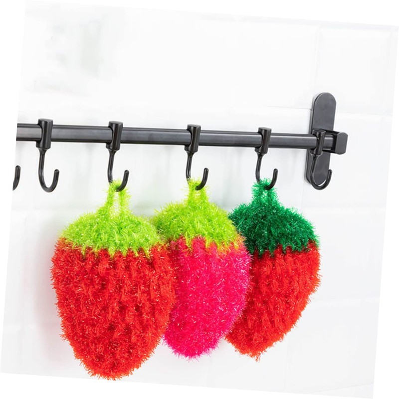 NOLITOY 3Pcs Strawberry Shaped Dish Towels Creative Washing Towels for