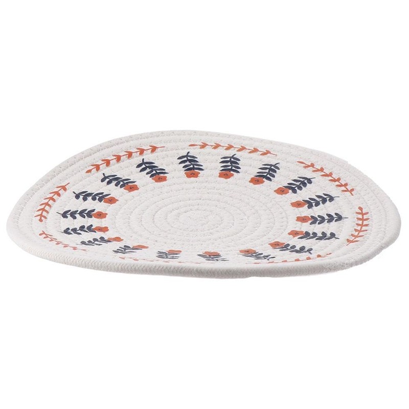 Benytro Nordic style cotton and linen weaving Woven Round Placemats,