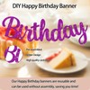 JEKUGOT Purple Happy Birthday Banner, Pre-Strung-Glitter Birthday Garland Sign Garland