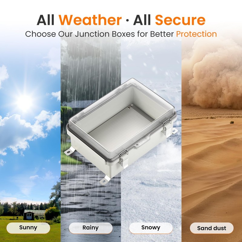 QILIPSU UL94-V0 Outdoor WiFi Enclosure 13.8"x9.9"x5.9" Waterproof Electrical Junction Box