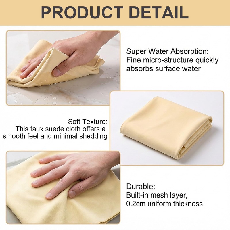Rudfovn 4 Pcs 40 X 30 cm Imitation Chamois Leathers