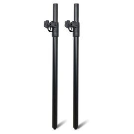 Sound Town 2-Pack Adjustable Height Subwoofer/Speaker Poles (35"-54") with M20 Threaded, 132 LB Load Capacity, Black (STSDA-M54B)