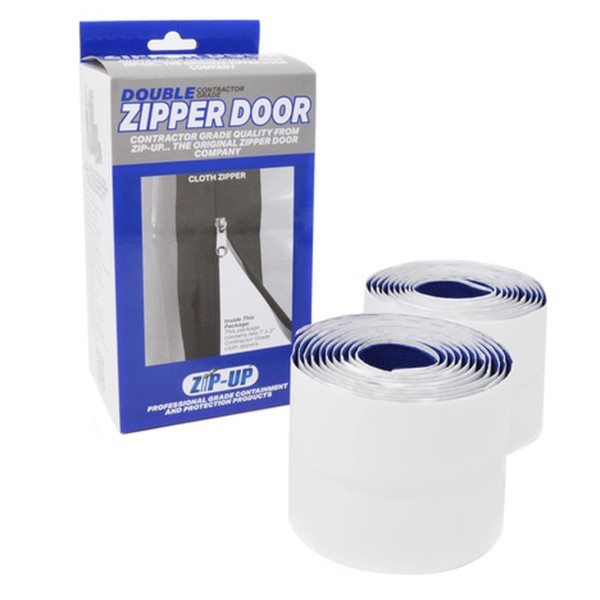 Zip-Up Products ZIP7.3BCL Peel & Stick Dust Containment Zip Barrier 7ft x 3in Zipper Door,Blue