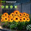 Solar Sunflower Lights Outdoor Garden Decor, 6 Pack Solar Flowers