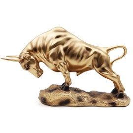 Irayin Bulle Deko, Wall Street Bulle Harz Statue, Finanzmakler Geschenk, Bulle Figur Statue Deko, Dekoration für Wohnzimmer, Schlafzimmer, Studie, Weinschrank, Büro