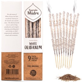 White Incense Sticks 9 Sticks 17cm 100% Natural Handmade