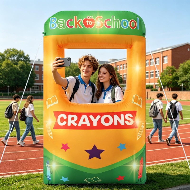 6.6 ft Giant Inflatable Crayon Box Photo Frame with Lights