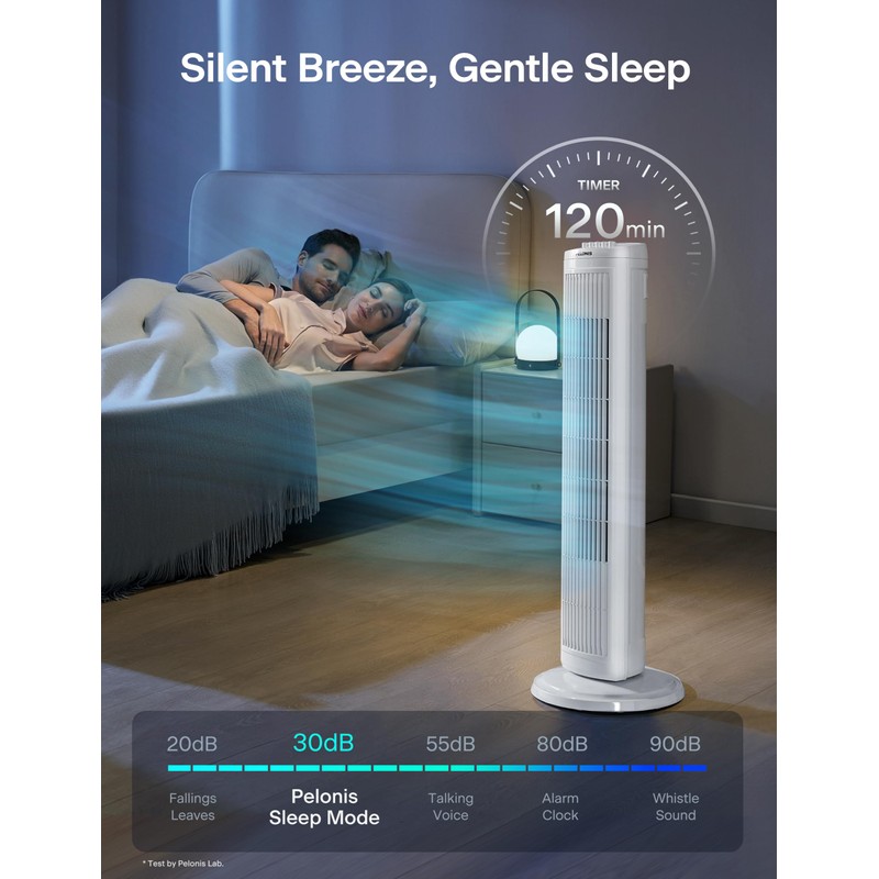 PELONIS 30 Inch Oscillating Tower Fan with 3 Speed Settings