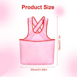 lasuroa Laundry Apron with Bag, 79 x 55 x 2 cm, Portable Laundry Apron, Laundry Drying Apron, Drying Apron for Clothes, Fruit Picking (Pink), 79x55x2cm