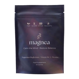 magnea Magnesium Glycinate with L-Theanine & P5P Vitamin B6, 60 Capsules