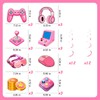 Wonmelody Pink Game Hanging Decoration 8Pcs Video Game Hanging Swirls