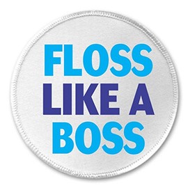 Floss Like A Boss 3" Sew On Patch Cute Funny Teeth Dentist Dental Care Hygienist