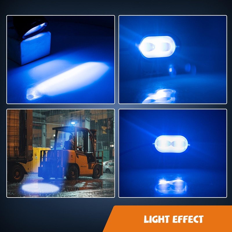 Forklift Safety Light 4D Spotlights, Oval Led Motorcycle Light,12V-80V Fork