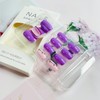 Square Press on Nails Short Fake Nails Purple Coffin Full