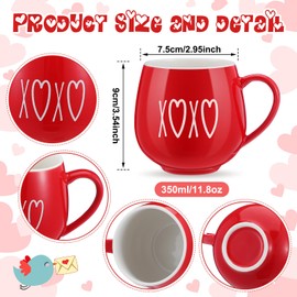 6 Pcs Valentine Coffee Mugs 12 oz Valentine Ceramic Mugs Bulk Cute Couple Cups Set for Anniversary Wedding Engagement Birthday Couple Gifts Mom Girlfriend