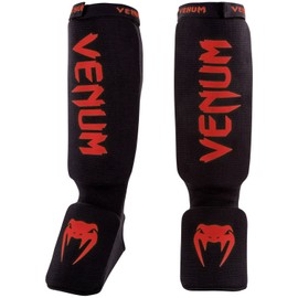 Venum, Kontact Shin Guards, Men's, L, Black/Red