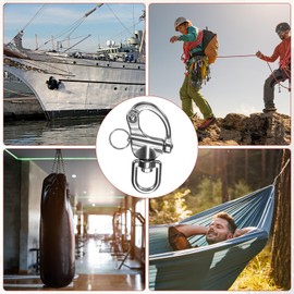 TIXIPEM Swivel Snap Shackles [2PCS] - 316 Stainless Steel Swivel Eye Snap Shackle Use for Sailing Rigging & Camping & Marine - [87MM/3.43IN-700 KG] Quick Release Snap Hook